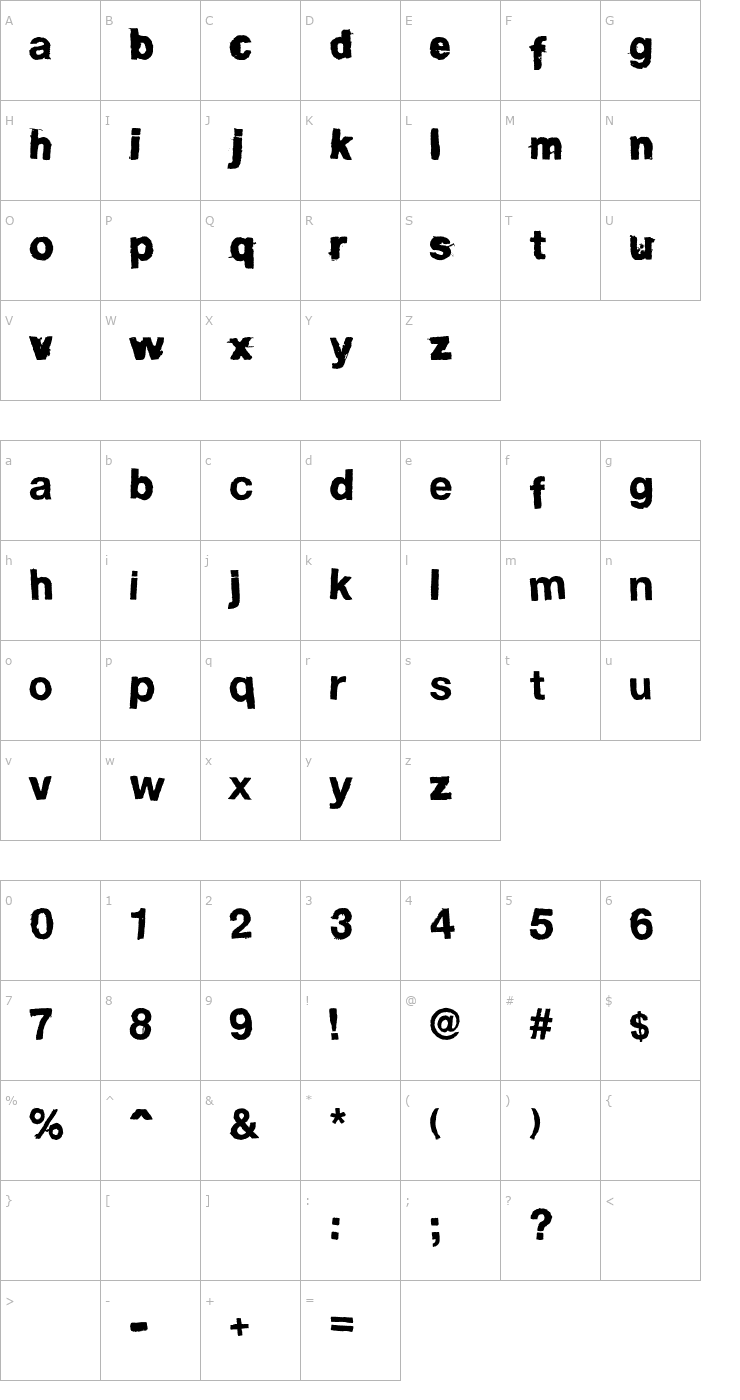 Character Map FD Helwoodica Font