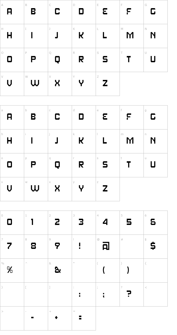 Character Map Fear Factor Text Font