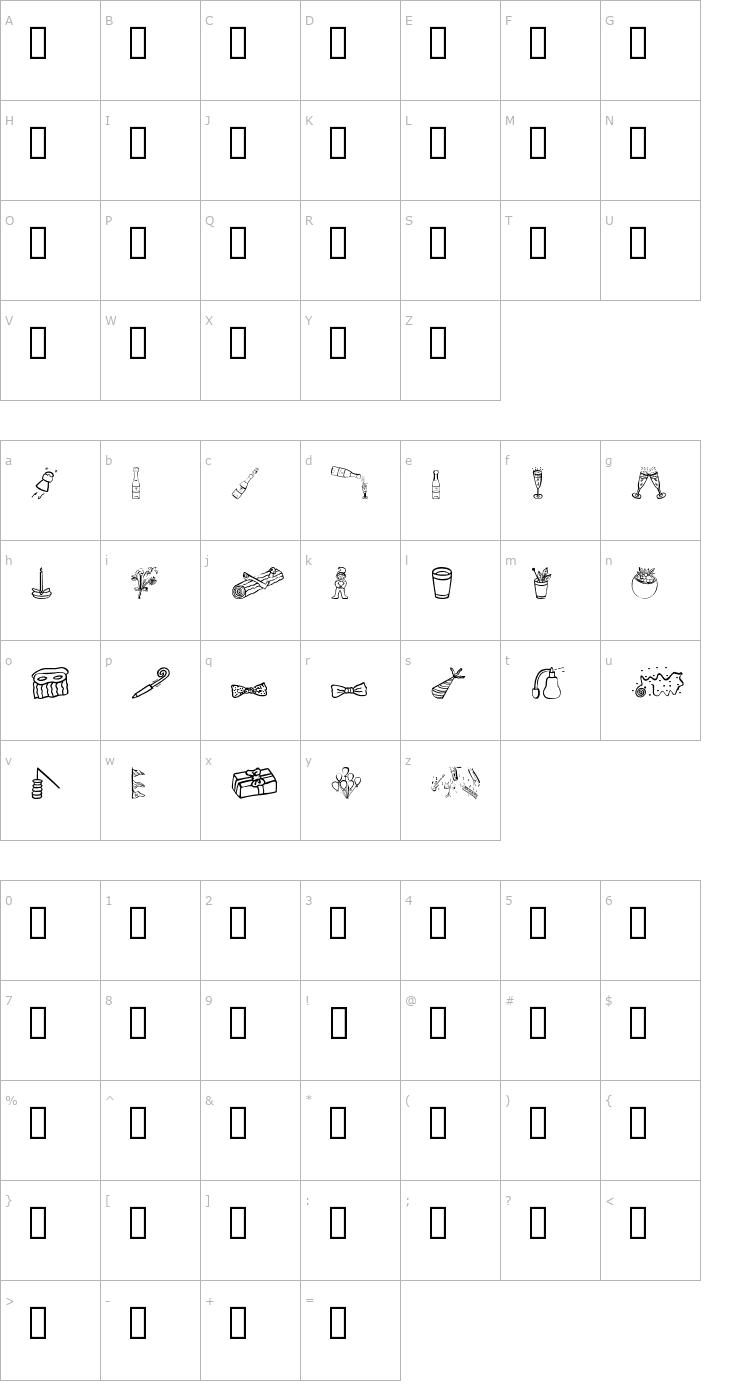 Character Map Feast Day Font