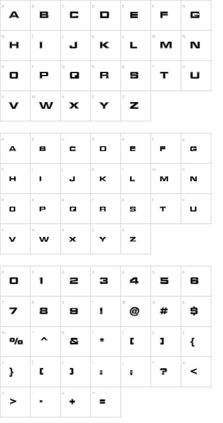 Character Map FederationStarfleet Font