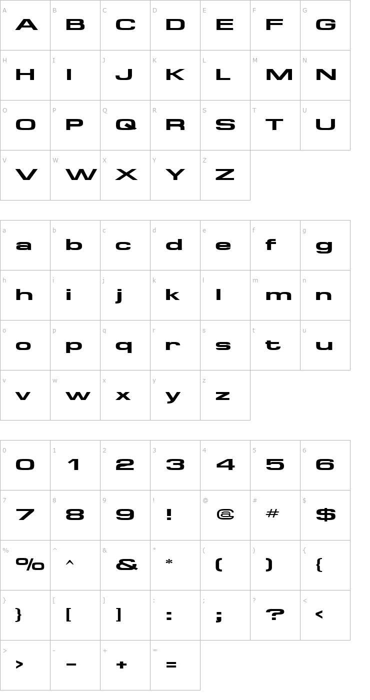 Character Map FederationWide Font