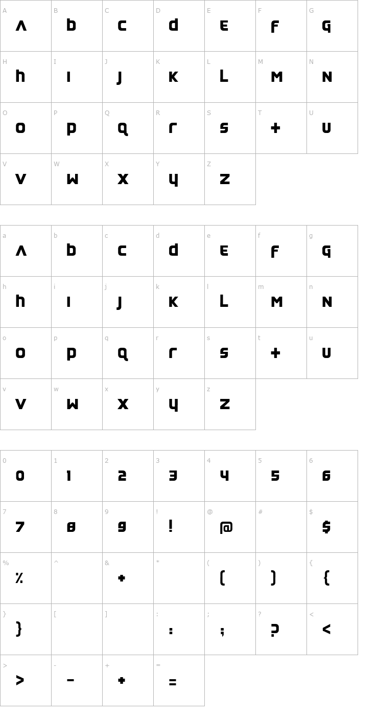 Character Map Feedback Quiet Font