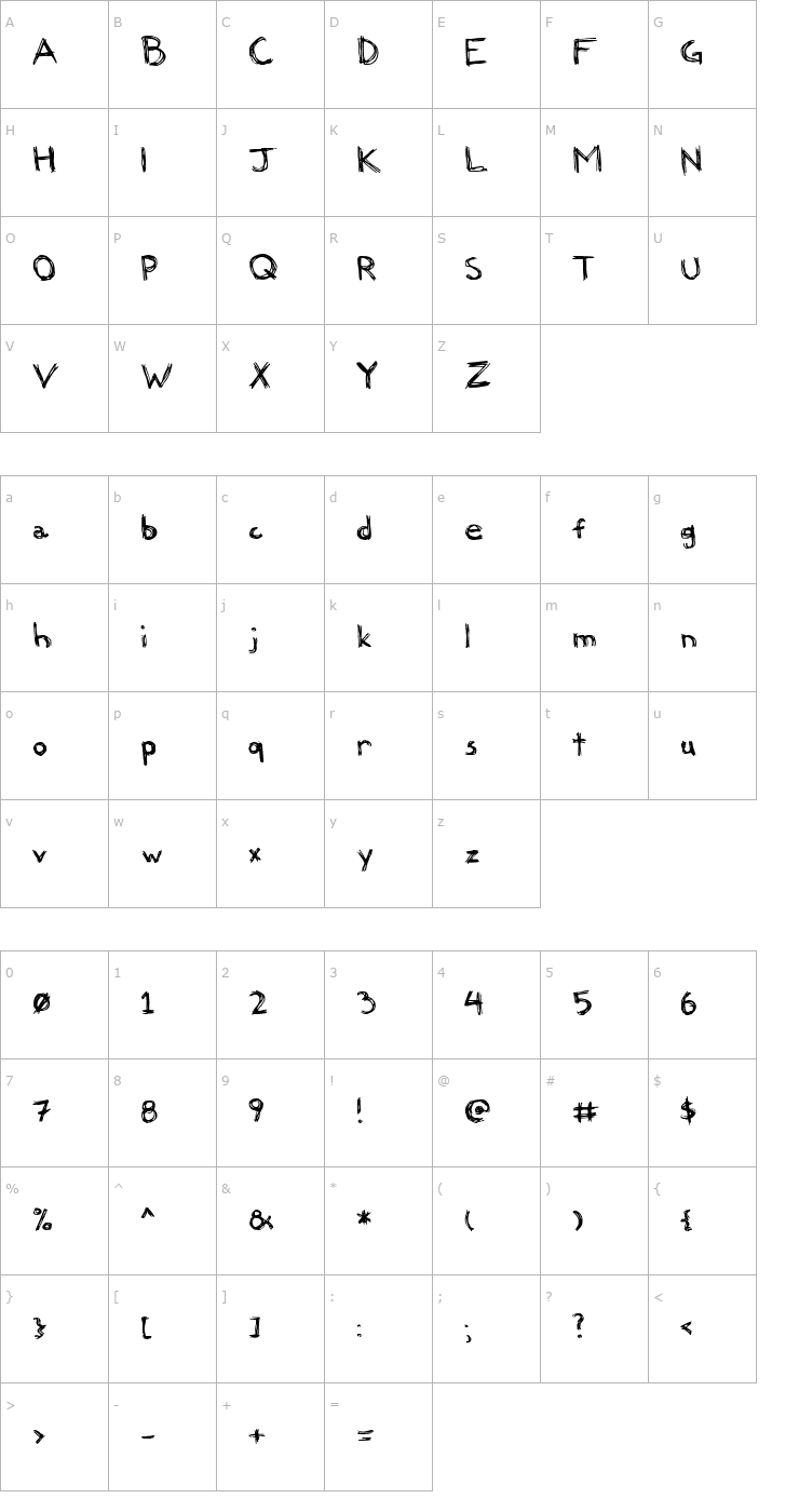 Character Map Felicia Font