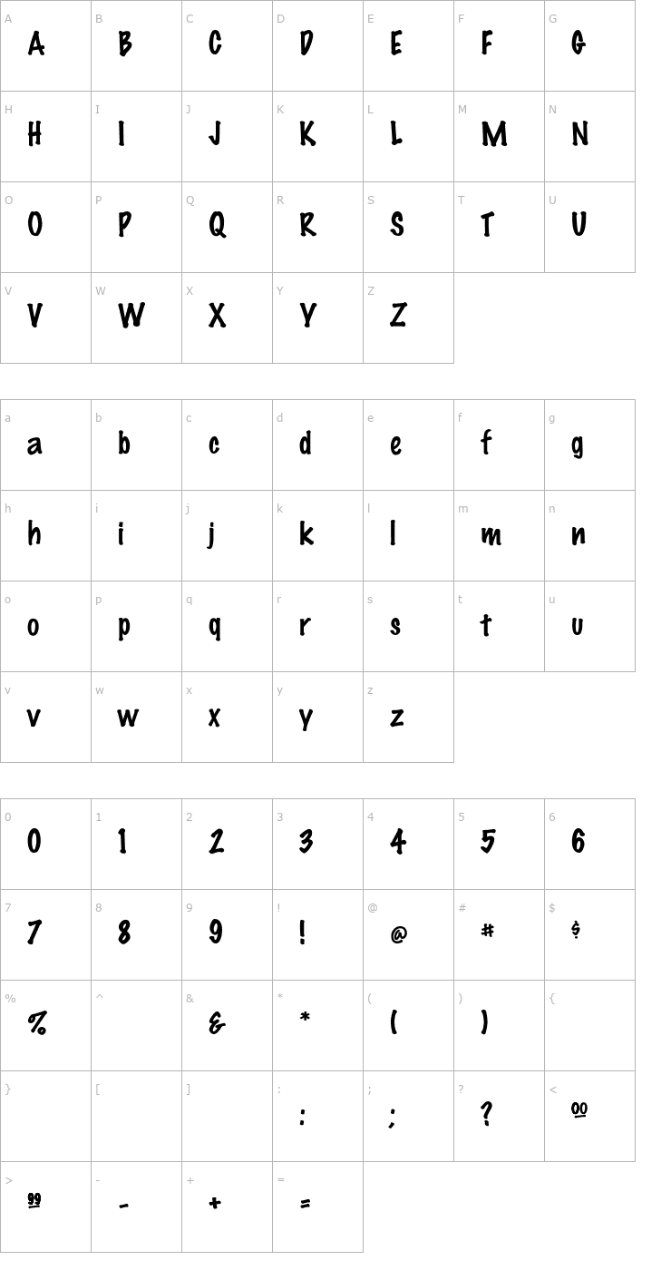 Character Map FeltTip Font