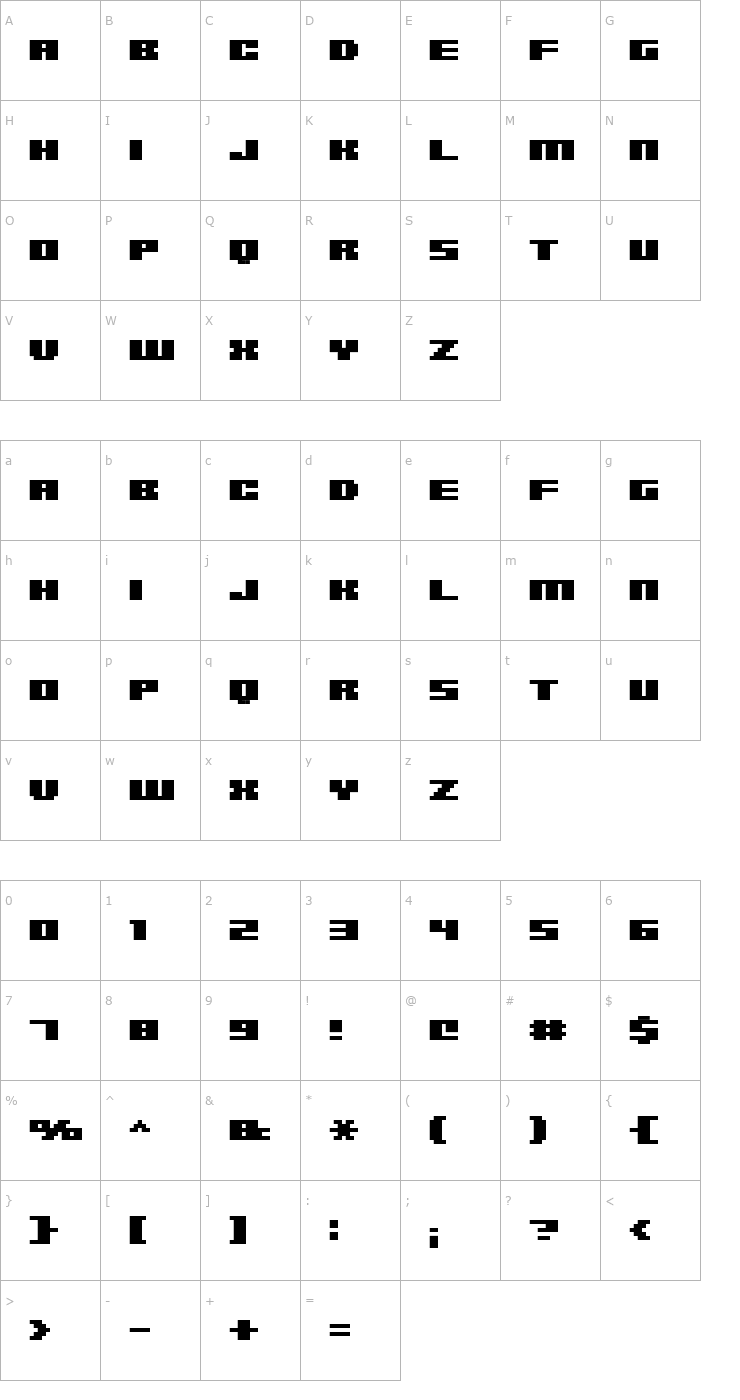 Character Map FFF Access Font