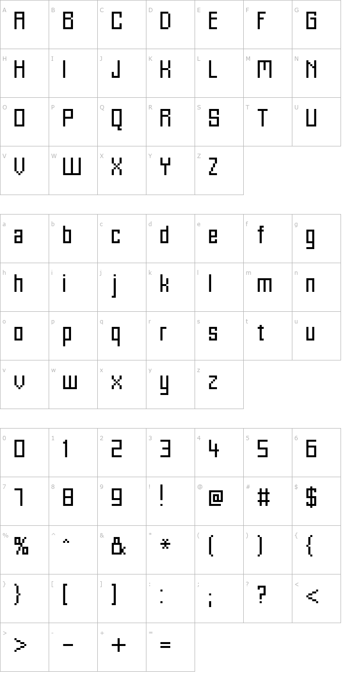 Character Map FFF Alaska Font