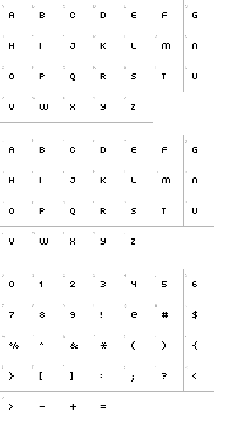 Character Map FFF Atlantis Condensed Font