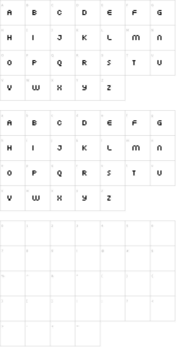 Character Map FFF Atlantis Trial Font