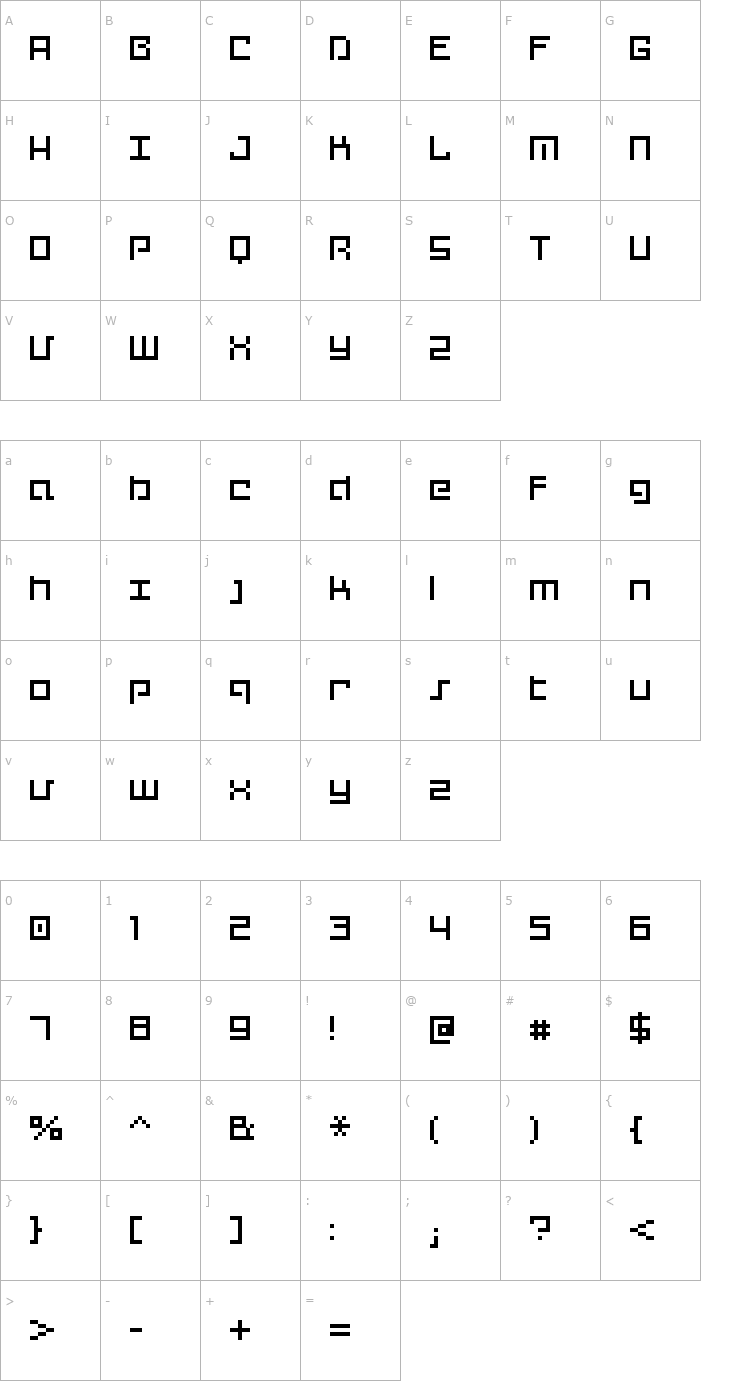 Character Map FFF Bytecode Font