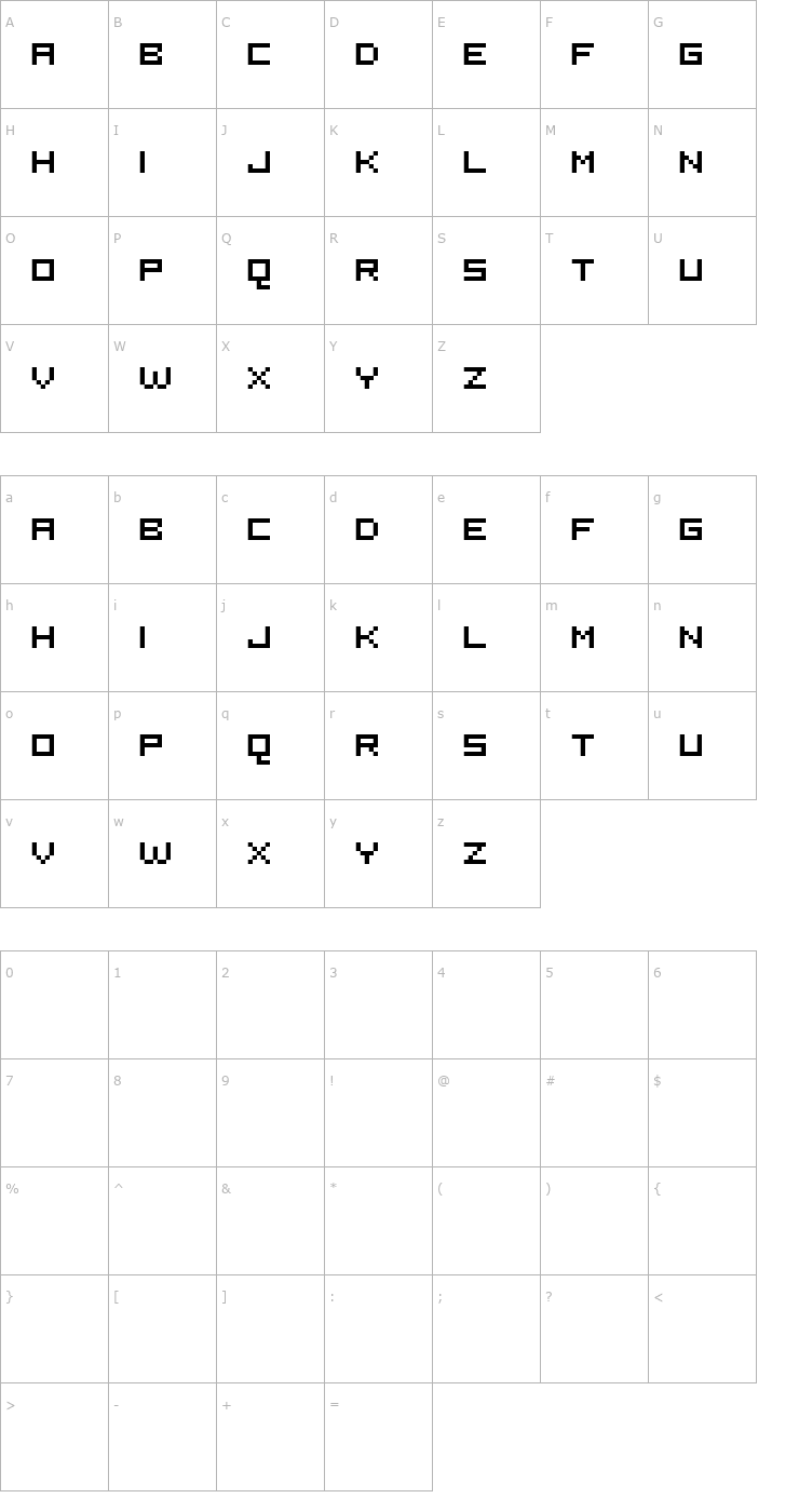 Character Map FFF Compact Font