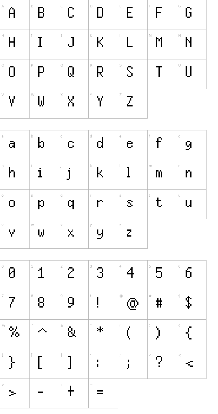 Character Map FFF Daylight Extended Font