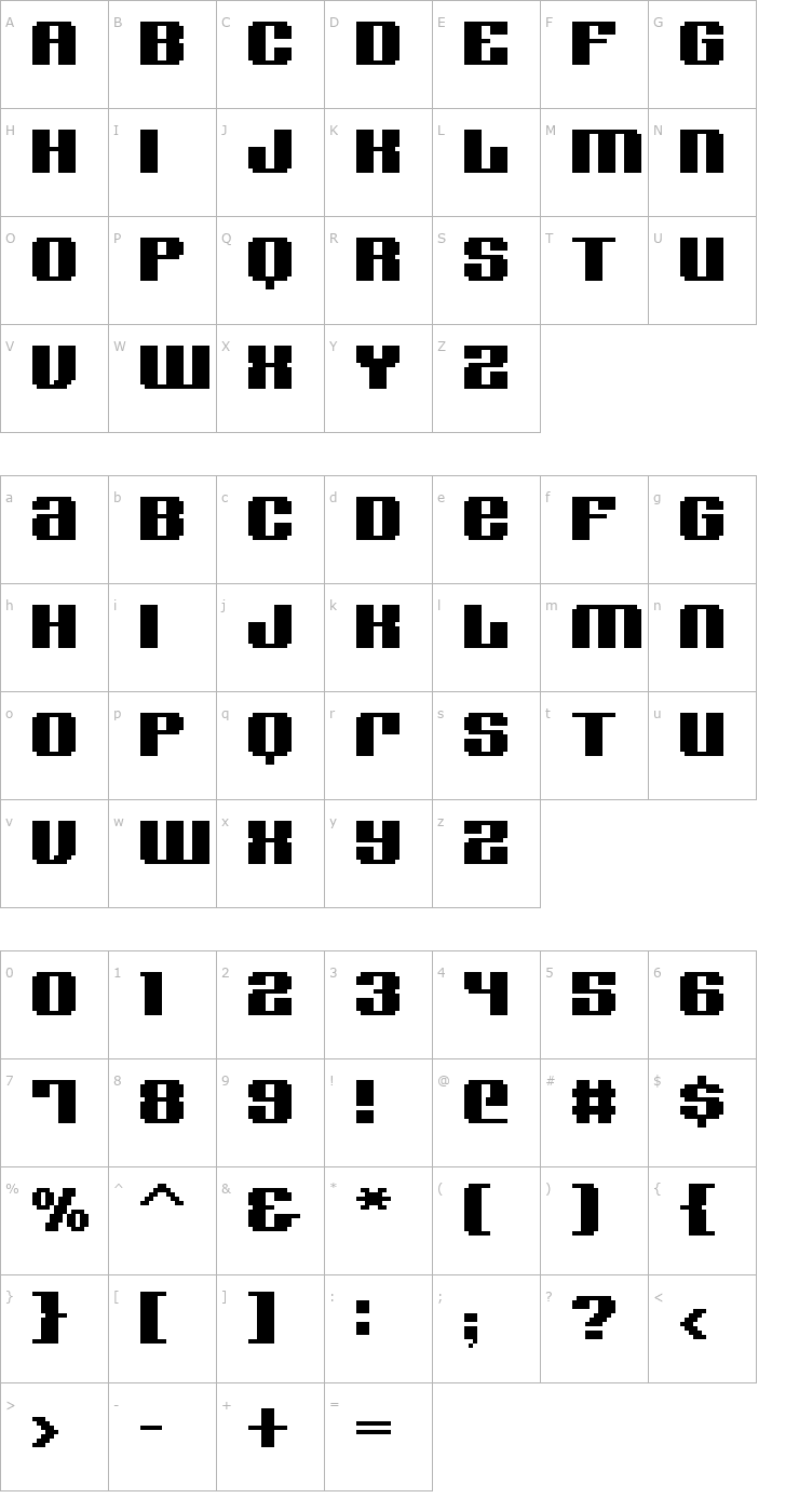 Character Map FFF Discotheque Font