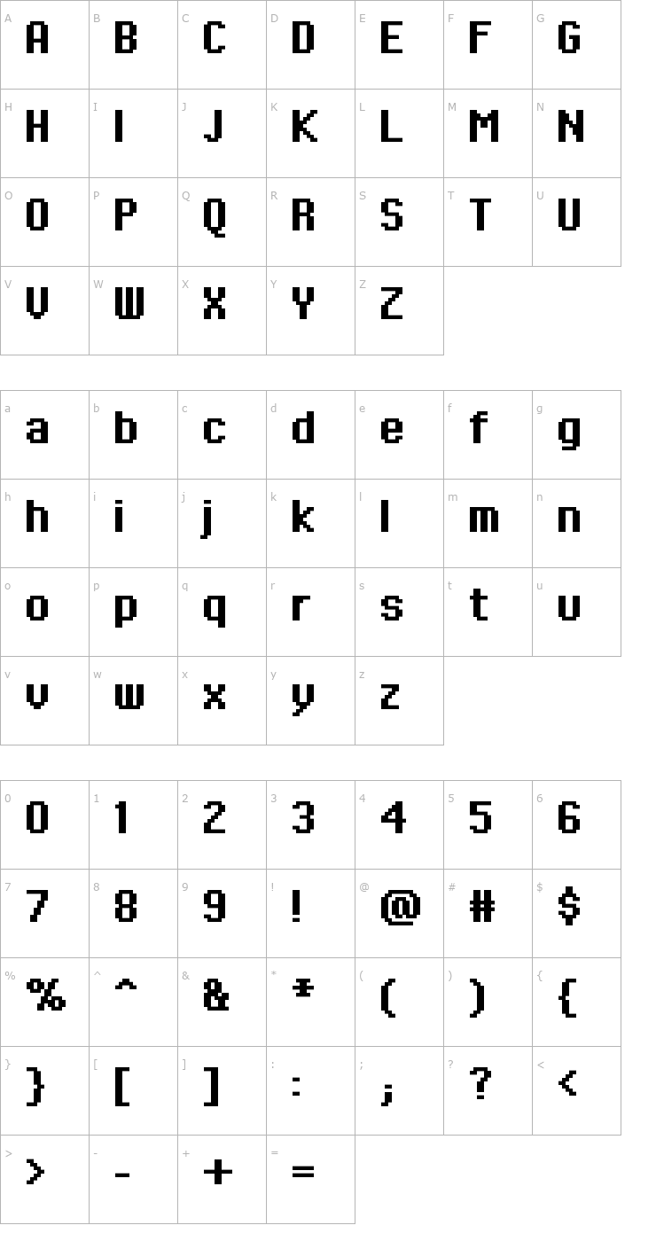 Character Map FFF Executive Bold Font