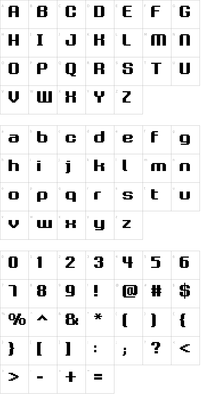 Character Map FFF Family Extended Font