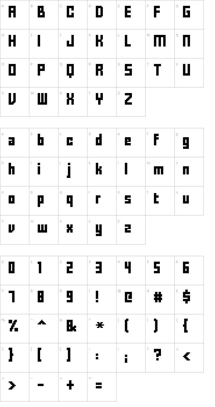 Character Map FFF Forward Font