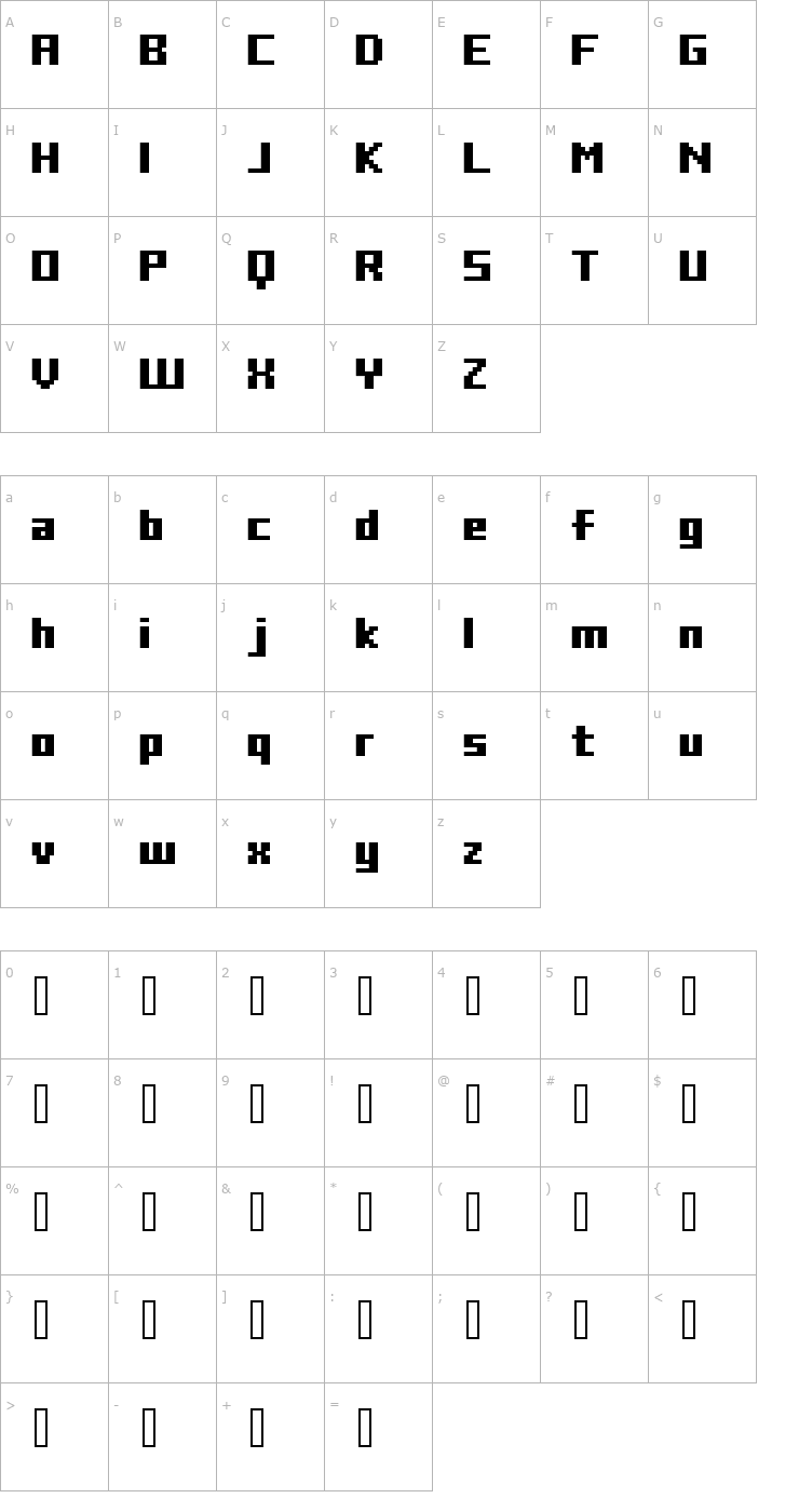 Character Map FFF Freedom Trial Font