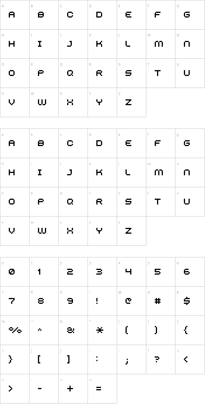 Character Map FFF Fuego Font