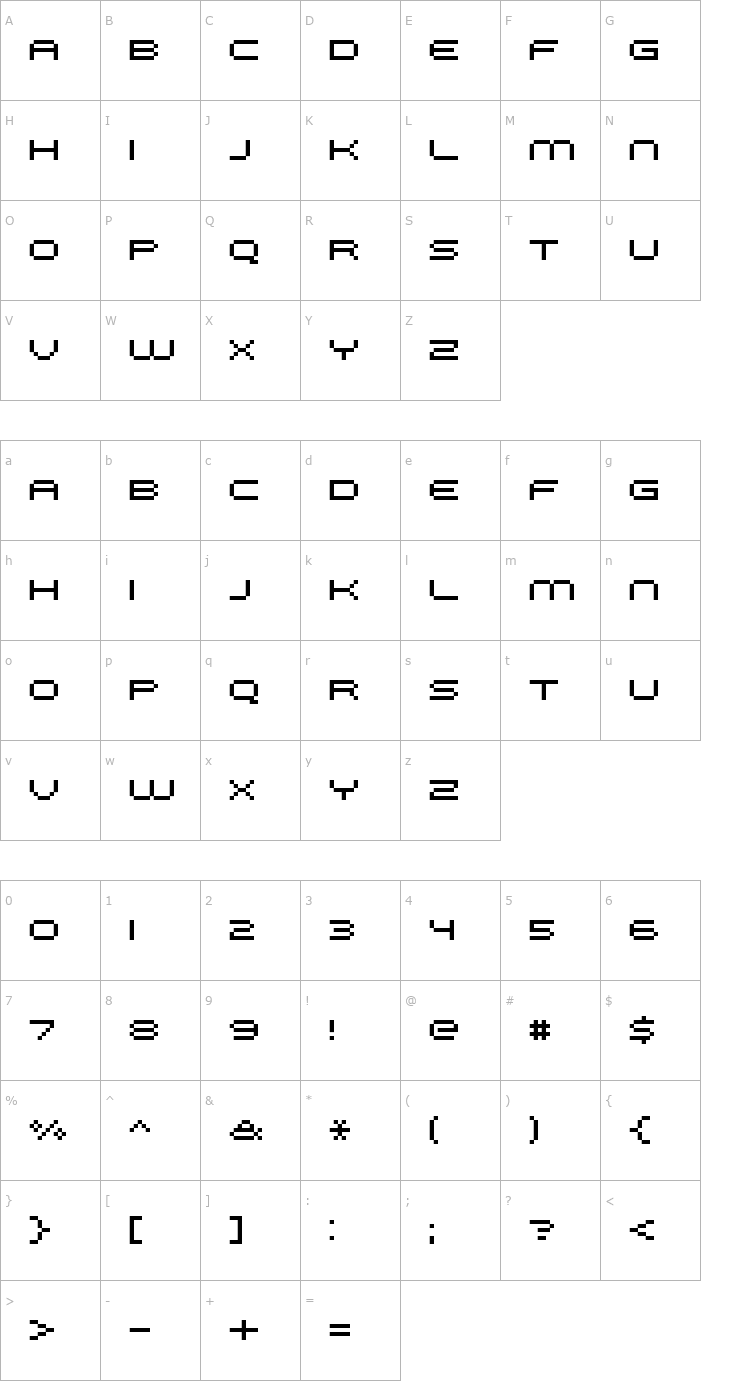 Character Map FFF Galaxy Extended Font