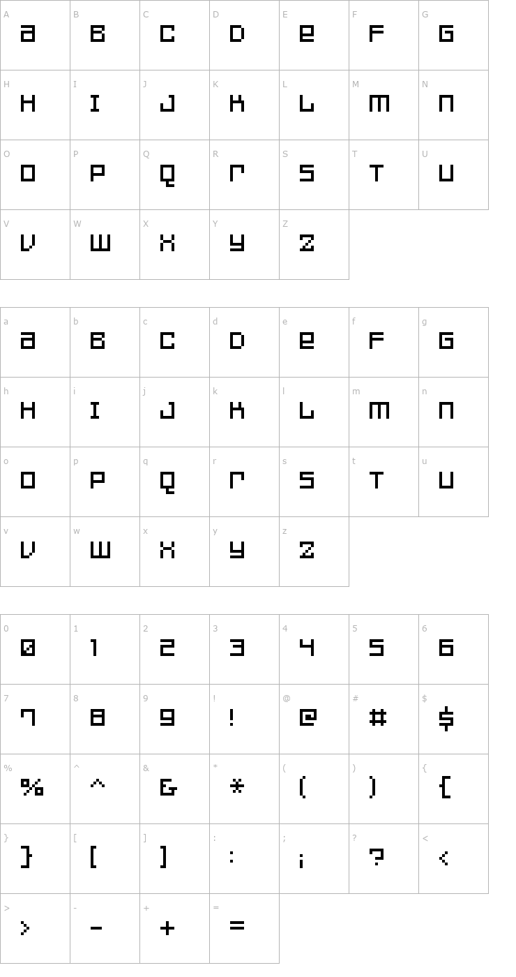 Character Map FFF Games Extended Font