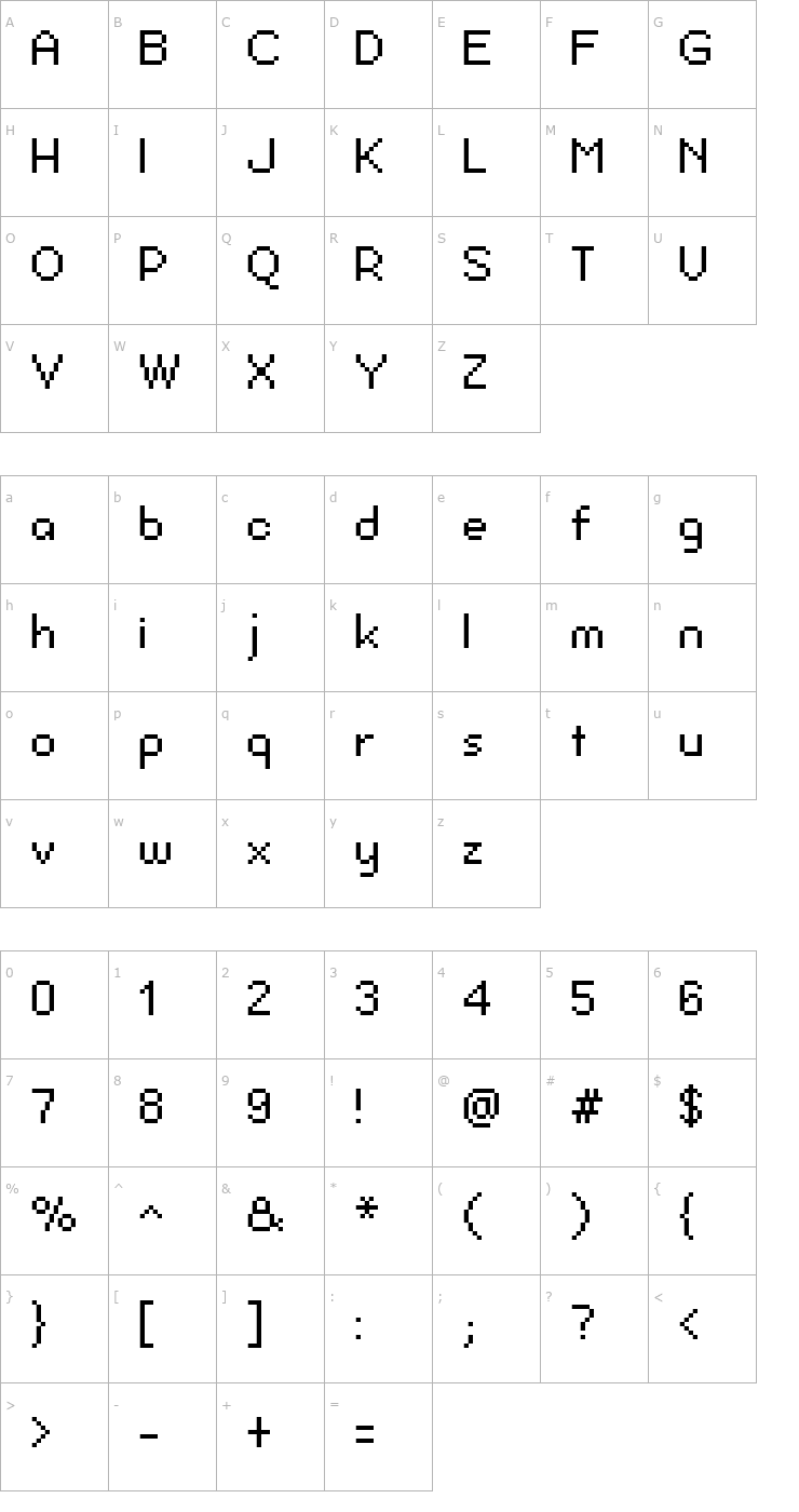 Character Map FFF Harmony Font