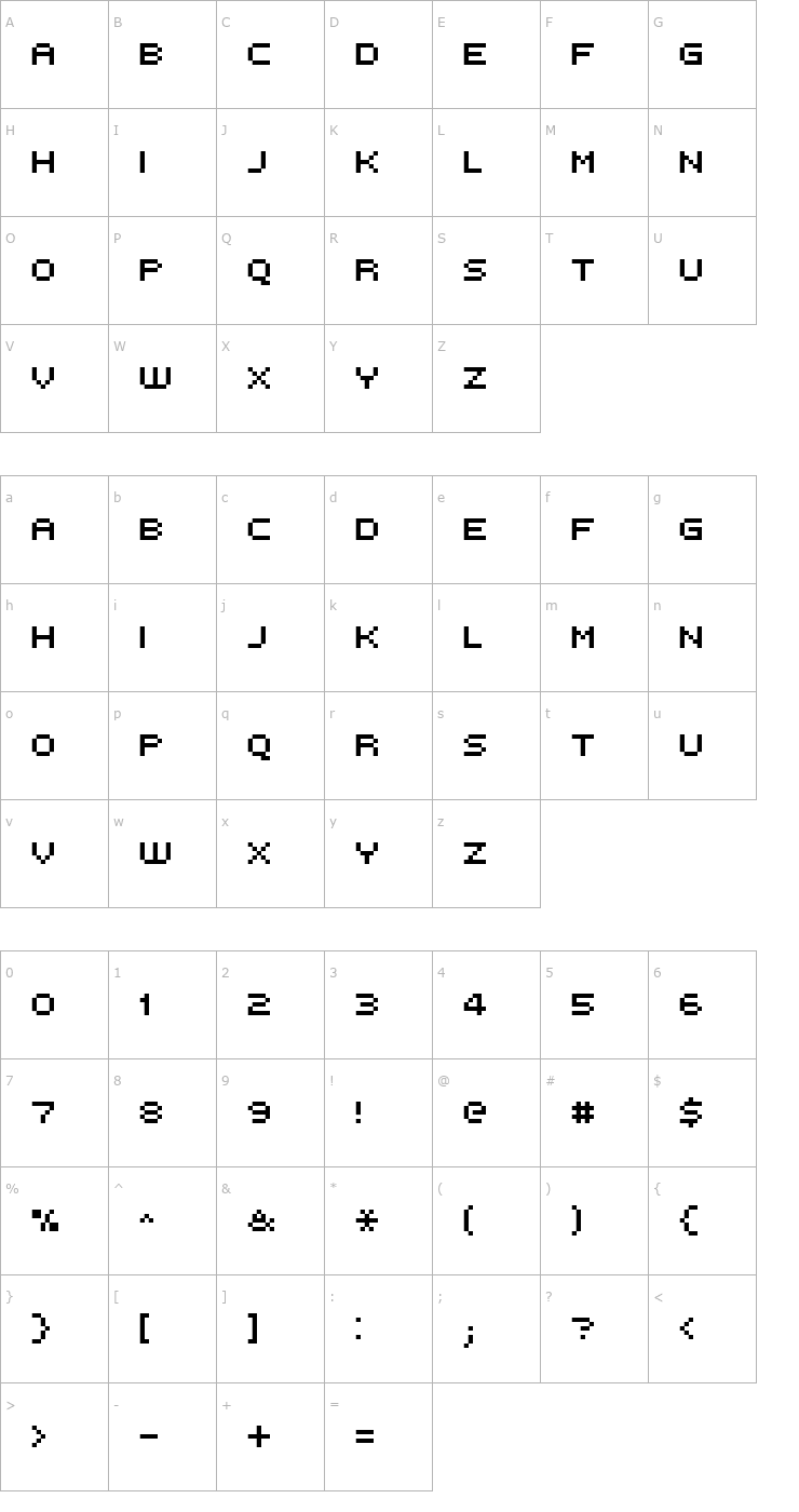 Character Map FFF Intelligent Thin Font