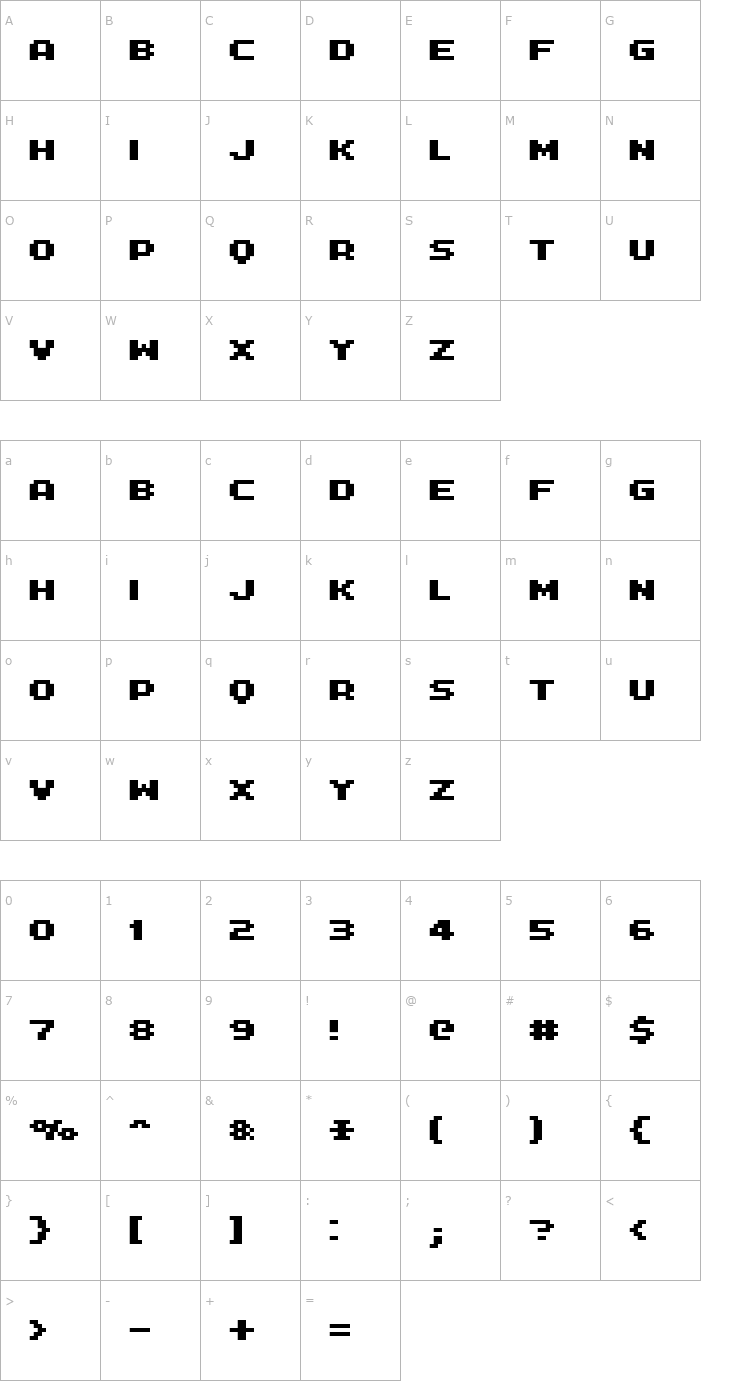 Character Map FFF Interface01b Font