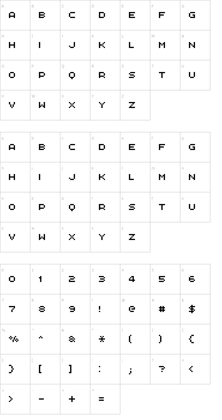 Character Map FFF Interface02 Font