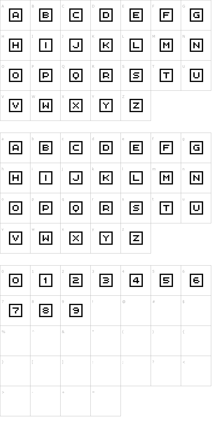 Character Map FFF Interface03 Font