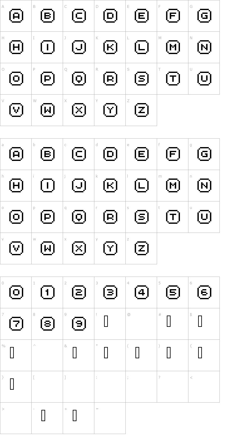 Character Map FFF Interface05 Font