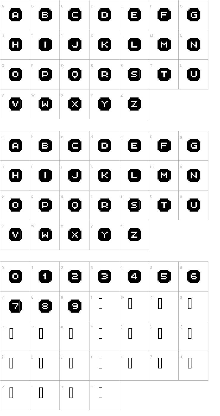 Character Map FFF Interface06 Font