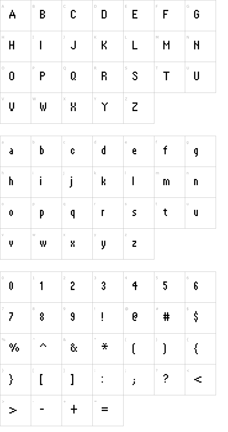 Character Map FFF Lighthouse Font