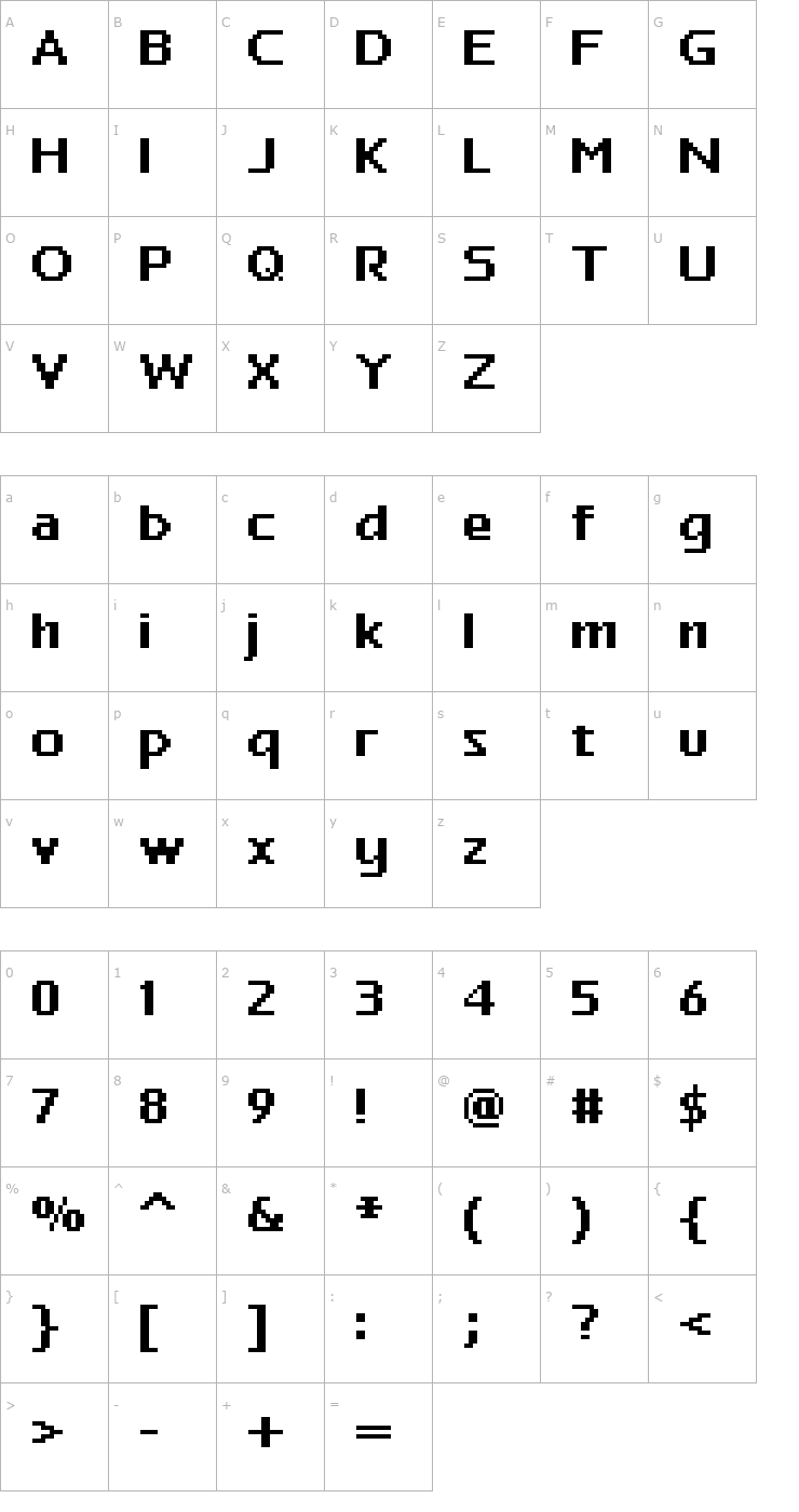 Character Map FFF Magazine Bold Extended Font