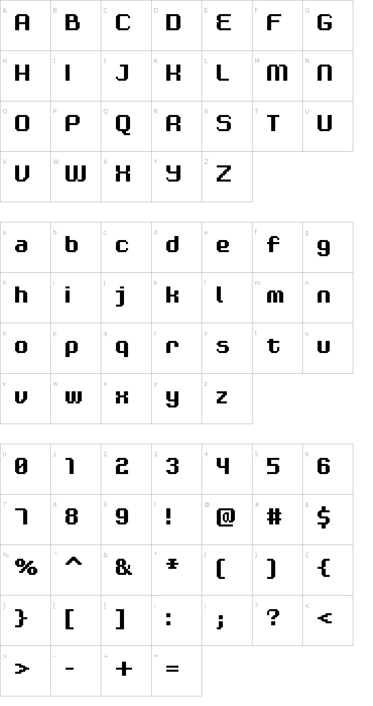 Character Map FFF Modulas Bold Font