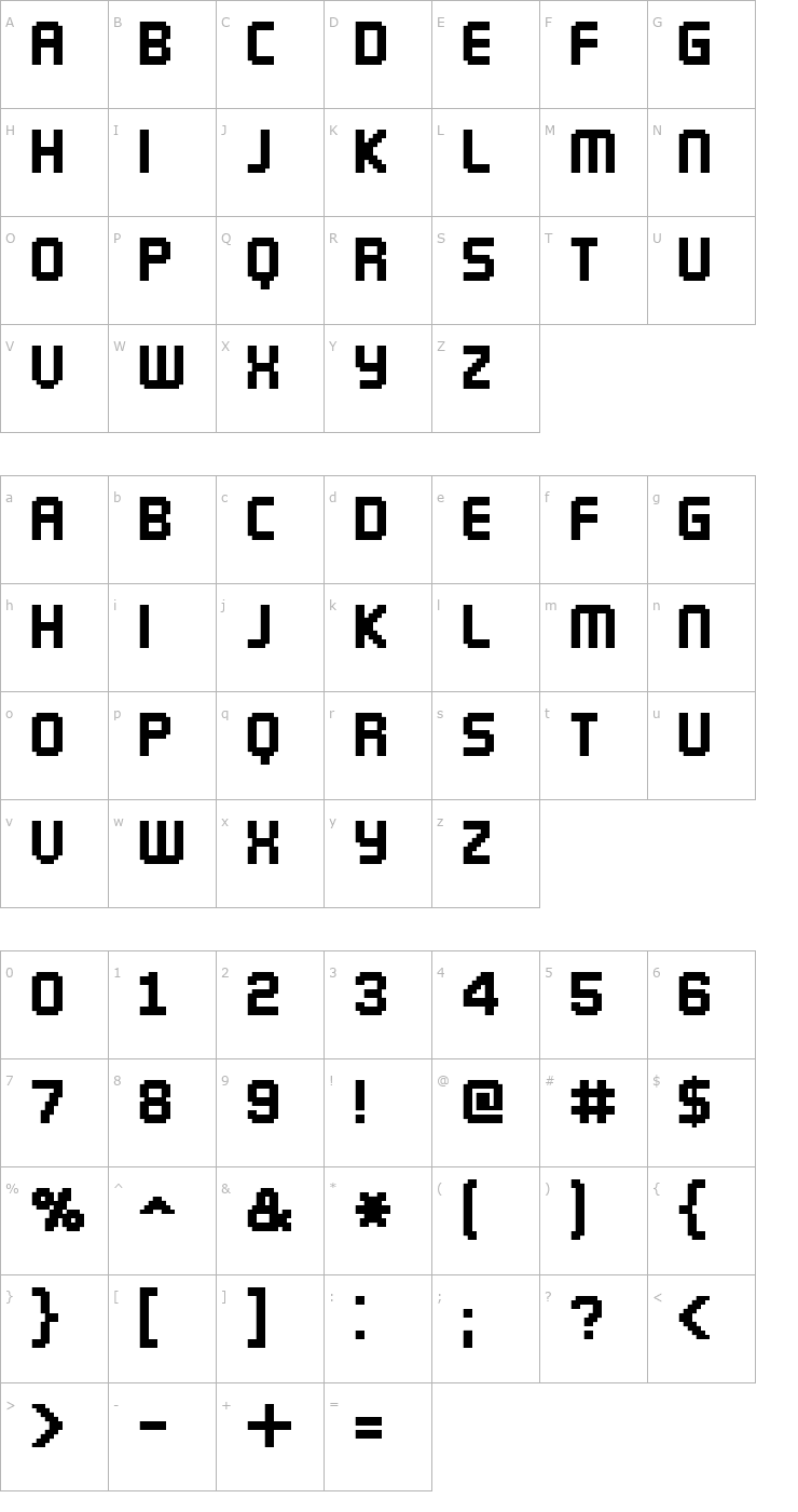 Character Map FFF Silver Extended Font