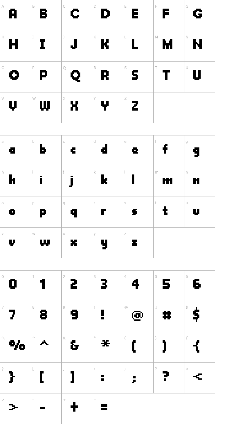 Character Map FFF Strawberry Font