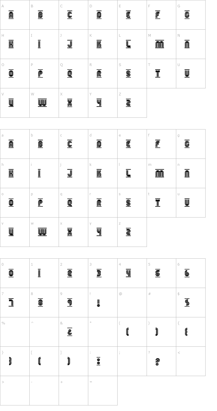 Character Map FgrooveSeventyEight Font