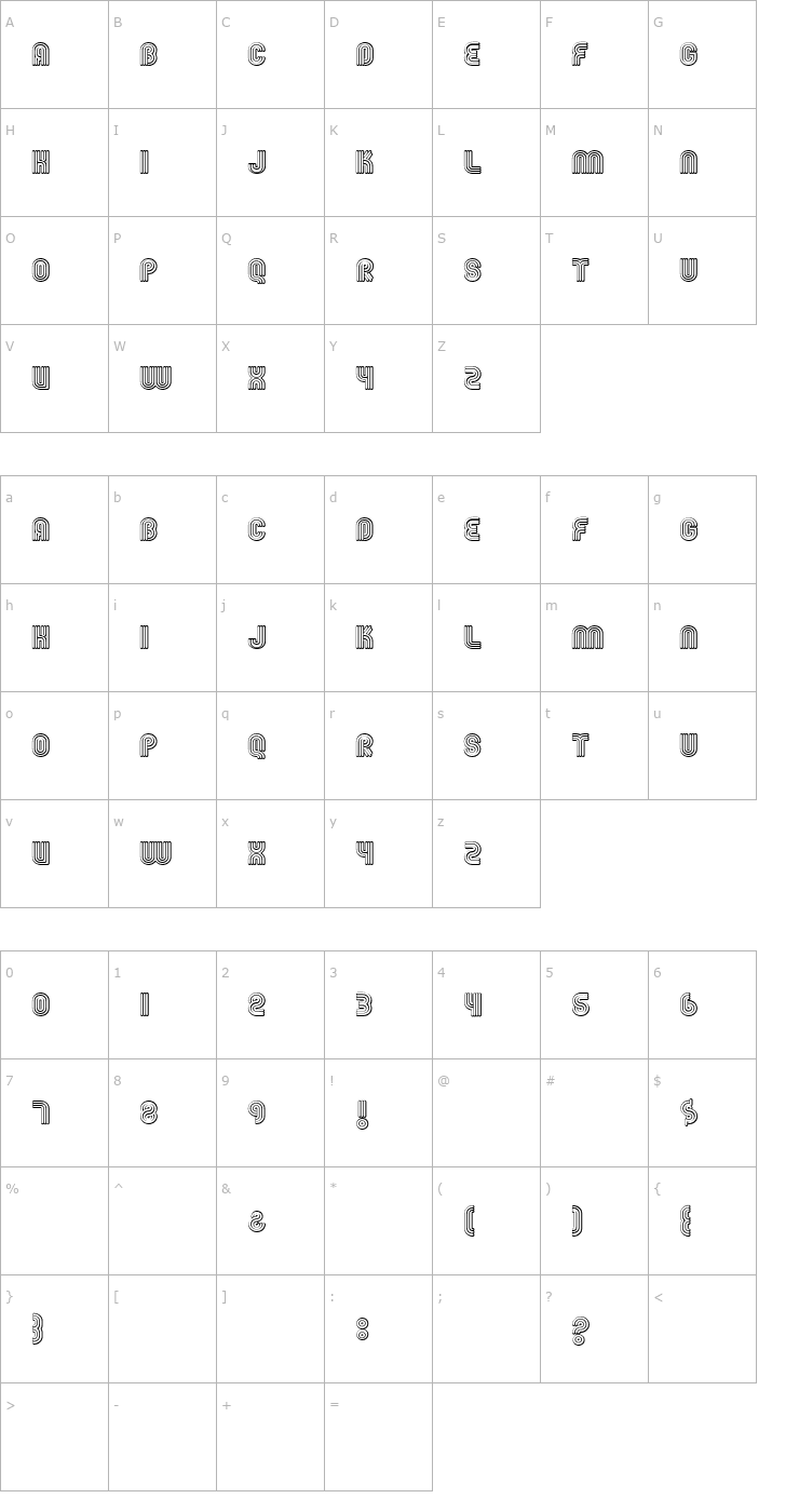 Character Map FGrooveSeventyNine Font