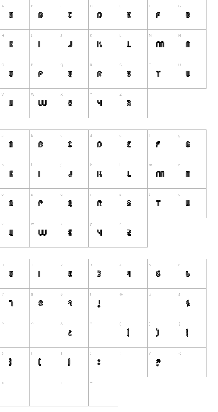 Character Map FgrooveSeventySix Font