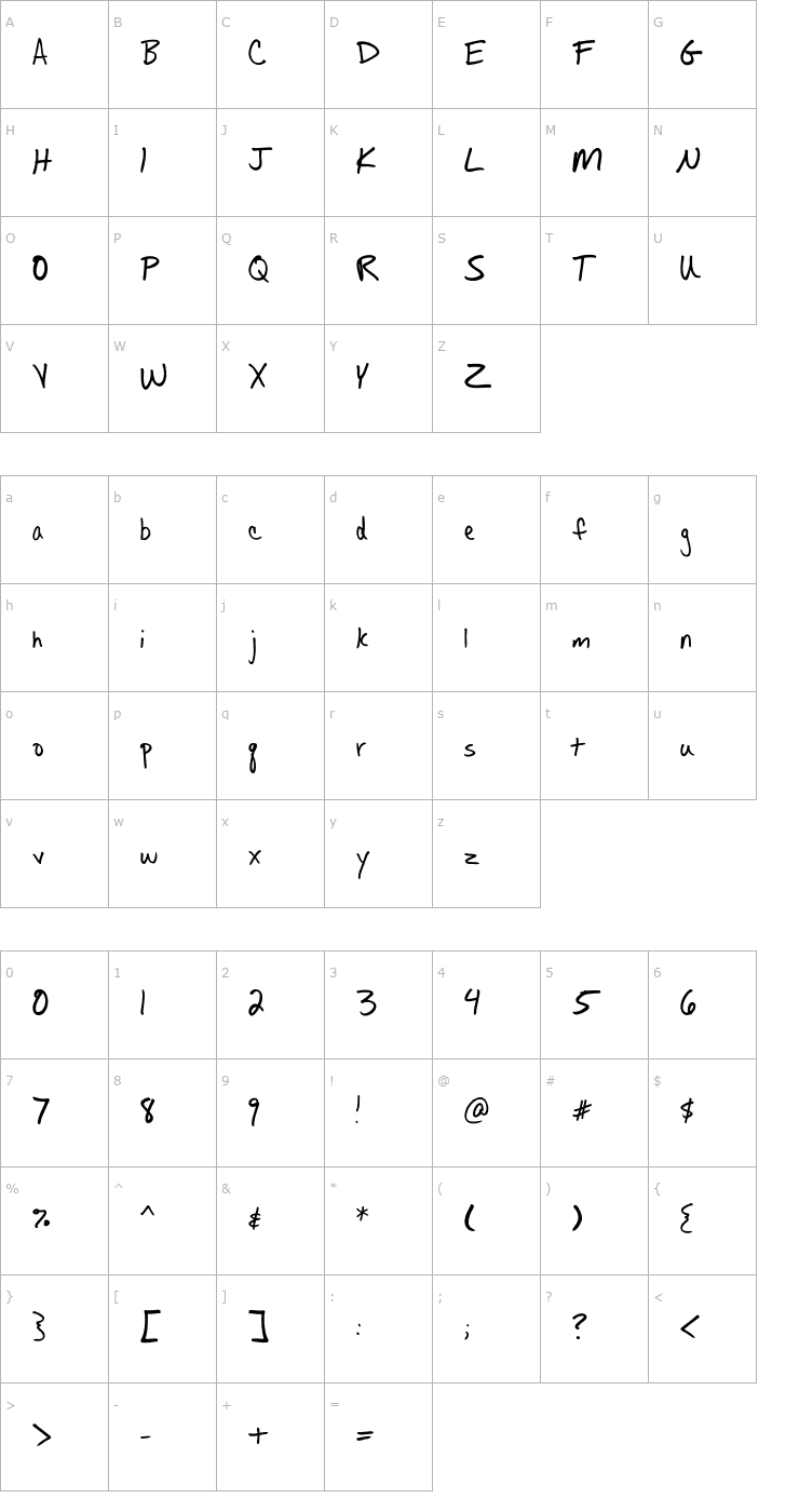 Character Map Fh_Allisa Font