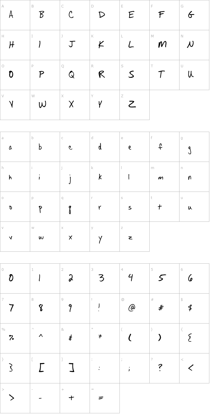 Character Map Fh_Allisa OTF Font