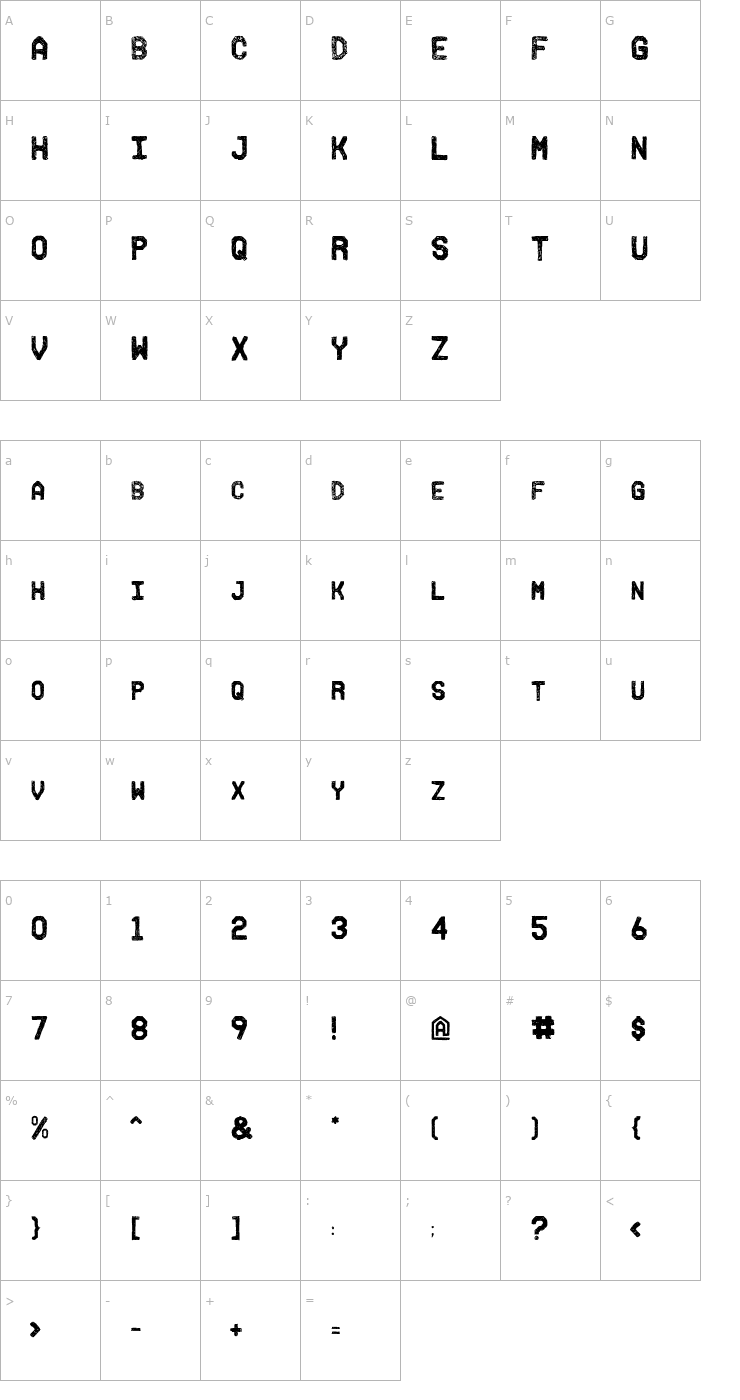 Character Map Fh_Ink Font