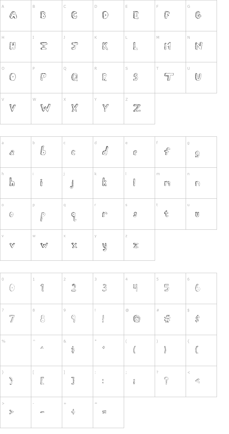 Character Map Fh_Scribble OTF Font
