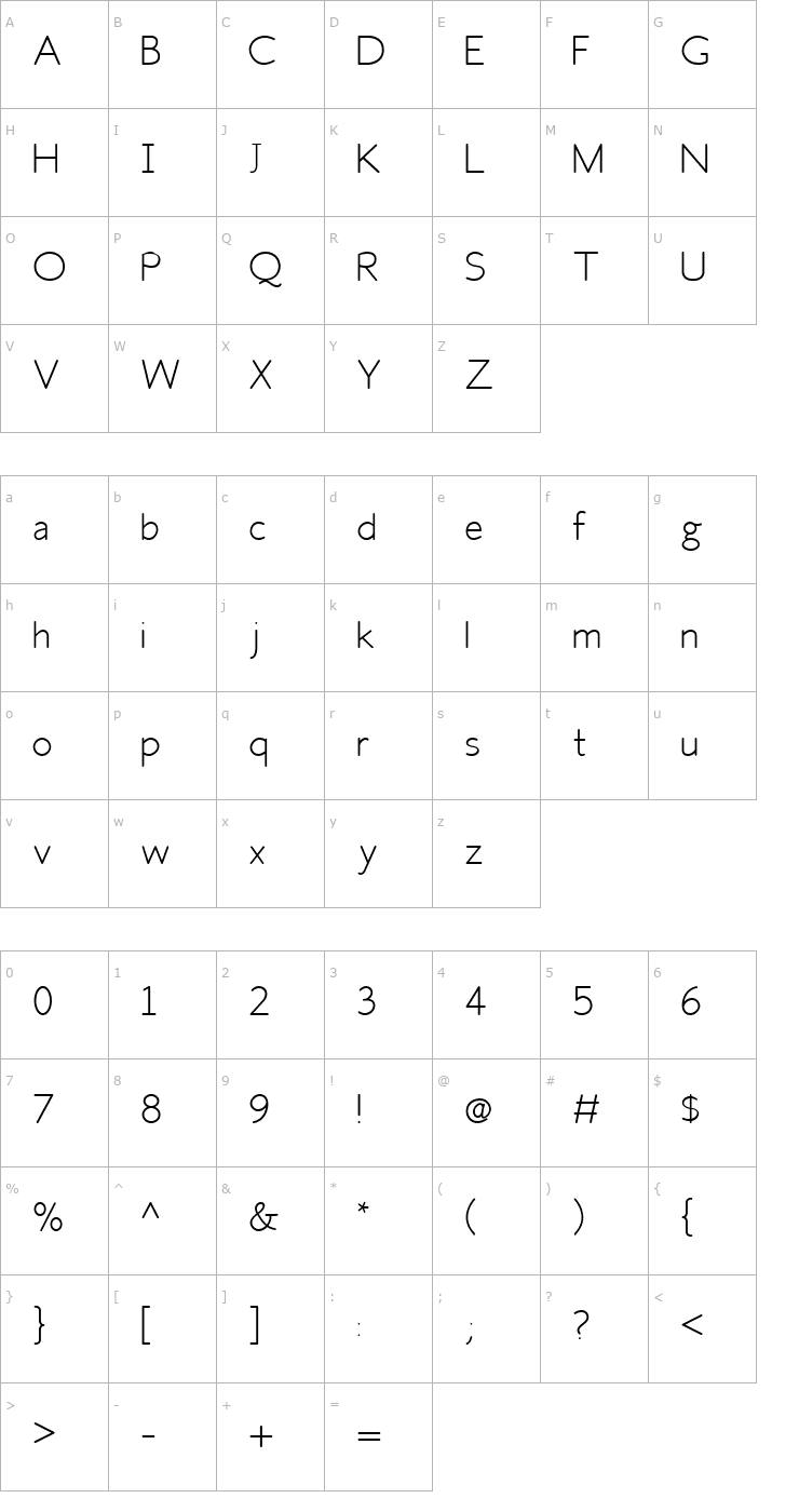 Character Map Fh_Space Font