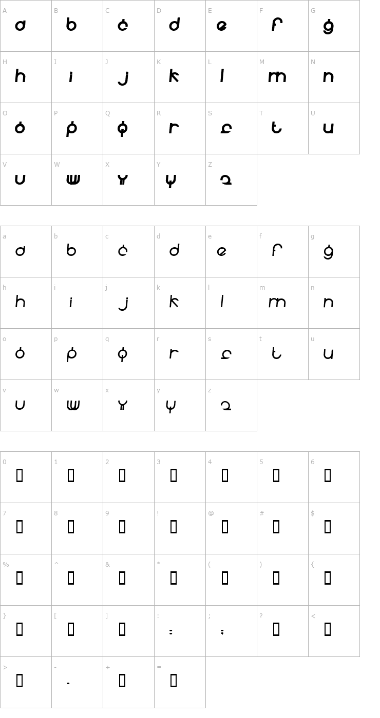 Character Map Fidelle Font