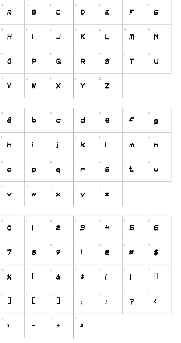 Character Map FieldDayFilter Font
