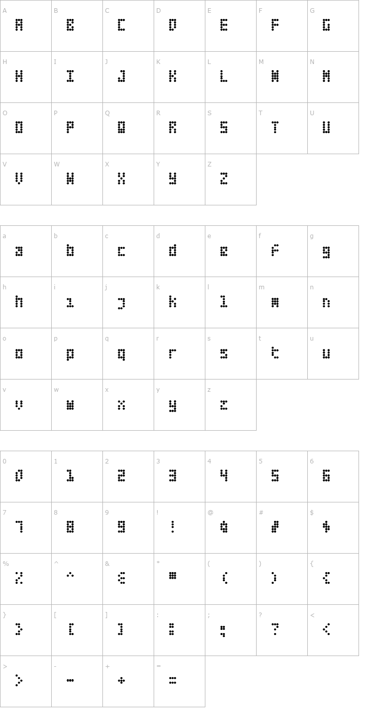 Character Map Fifteen Okay Font