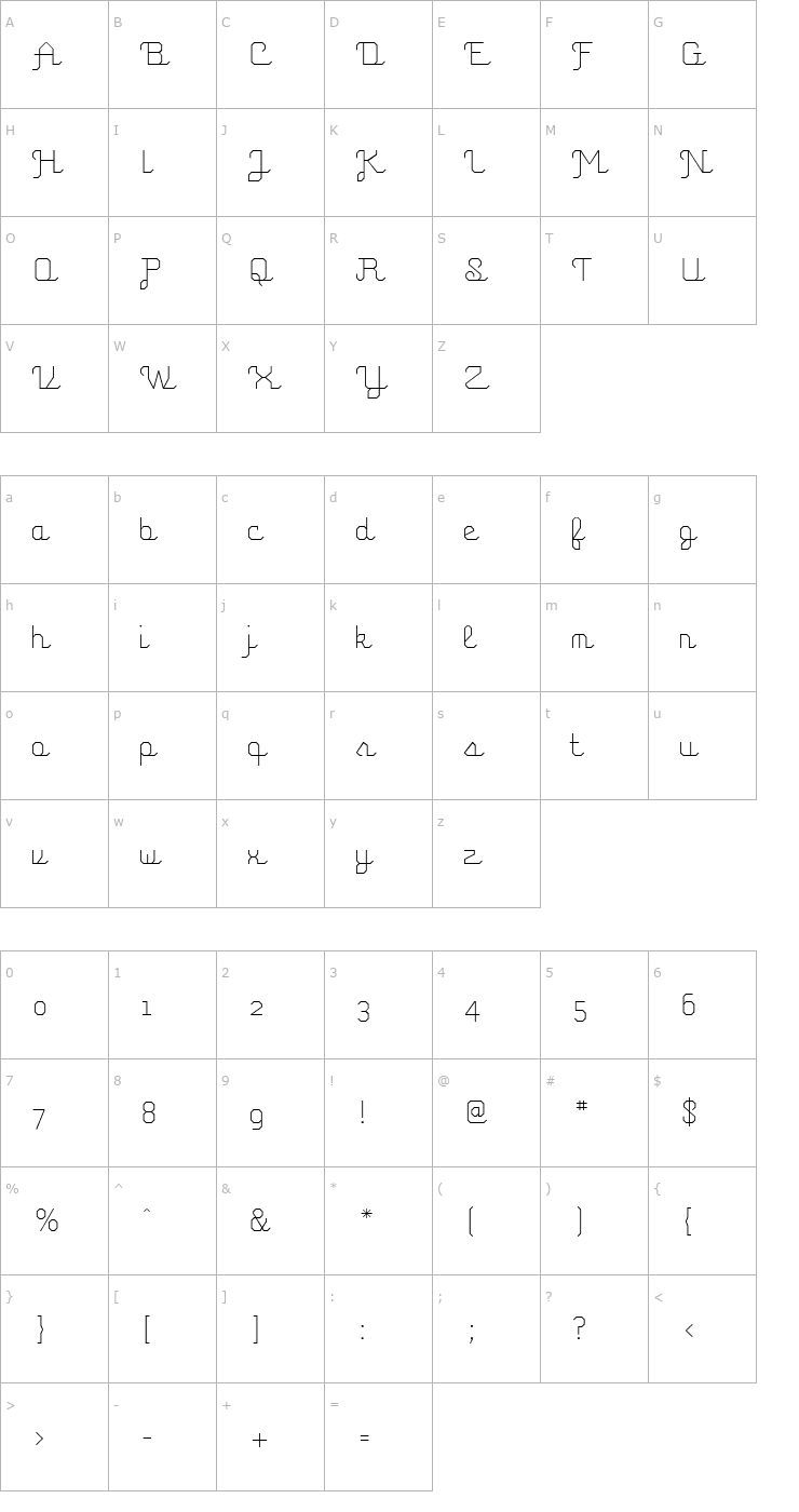 Character Map Fig Script Font