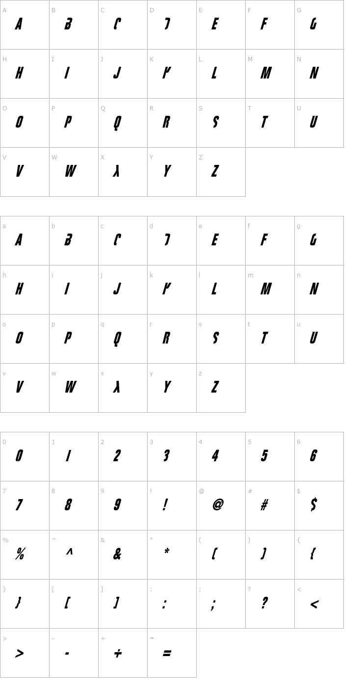 Character Map Fight This Font