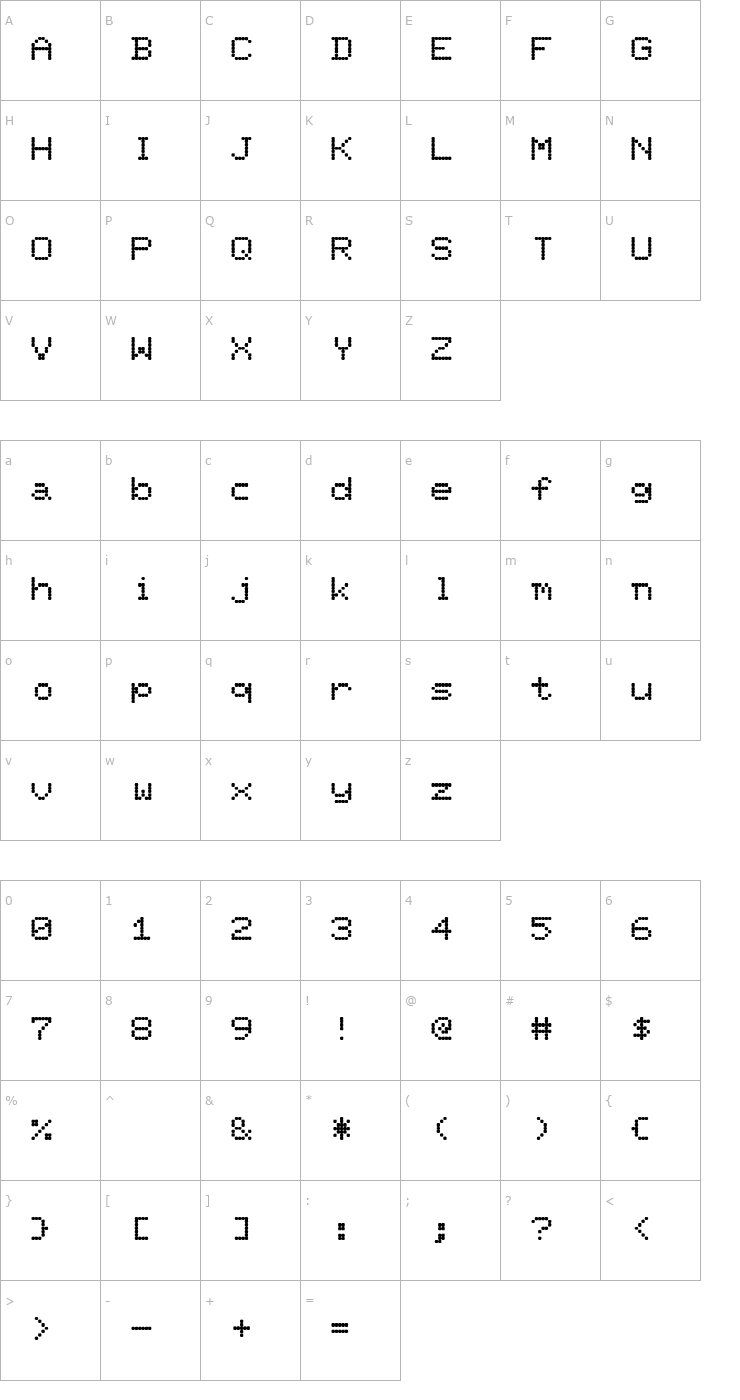 Character Map Fillit Font
