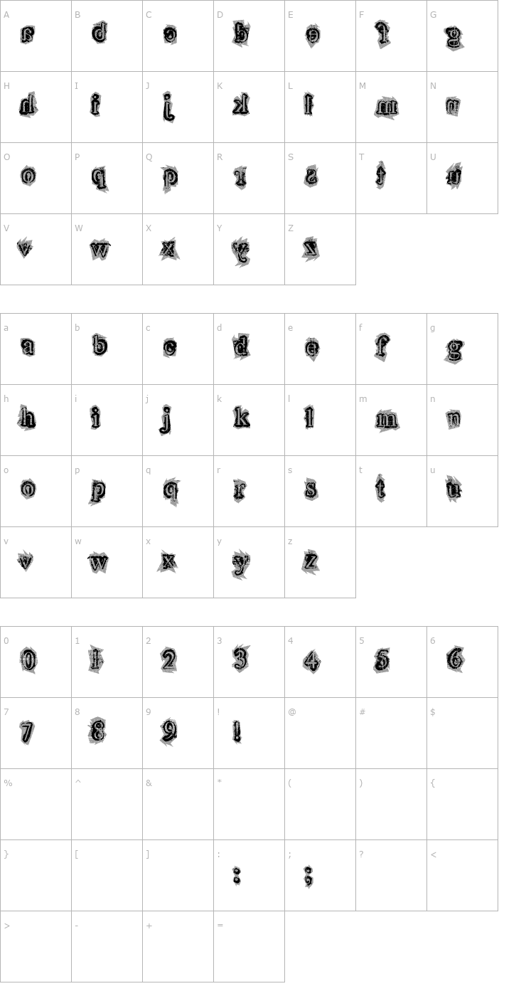 Character Map Final Lap Font